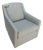 C. R. Laine Kendrick Swivel Chair 545-05sw Upholstered in a Soft, Neutral Toned Thibaut Everly Spa Blue Fabric For Sale