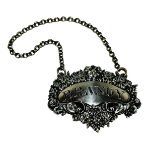 Sterling Brandy Decanter Label/Bottle Ticket by Charles Rawlings, London, 1828