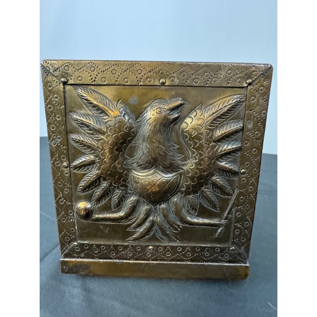 Antique Edwardian Brass & Wood Expandable Imperial Eagle Bookends Book Rack, Circa 1900 For Sale - Image 11 of 12