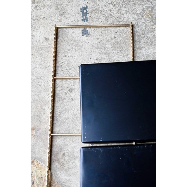 Vintage String Shelves in Metal and Brass, 1960s For Sale - Image 4 of 7