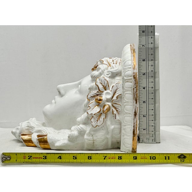 Beautiful Antique Victorian Neoclassical Era Paris Hard Paste Porcelain Wall Hanging Shelf - Circa Mid 19th Century For Sale - Image 17 of 18