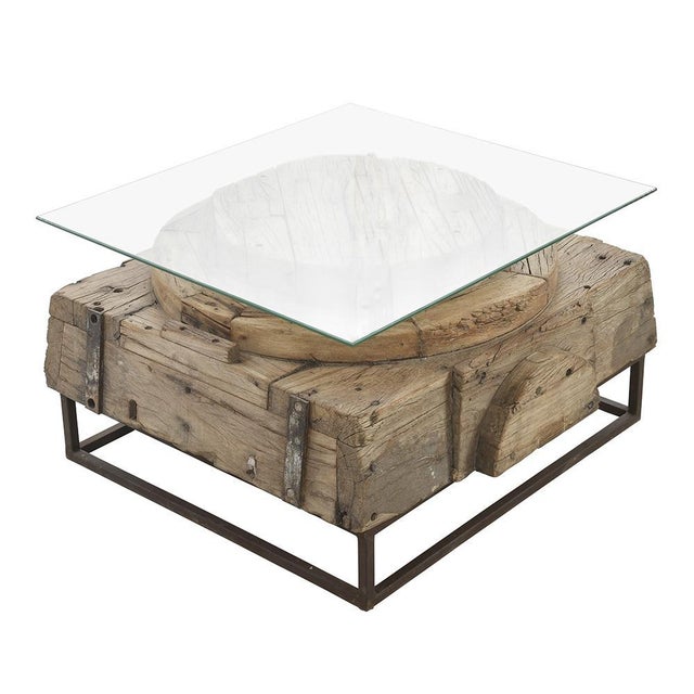 Coffee table made from an old industrial mould. This piece is designed in the style of the selected designer and/or...