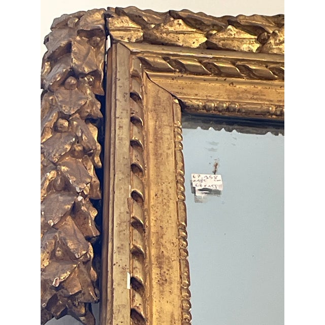 18c French Antique Louis XVI Neoclassical Mirror With Urn For Sale - Image 4 of 4