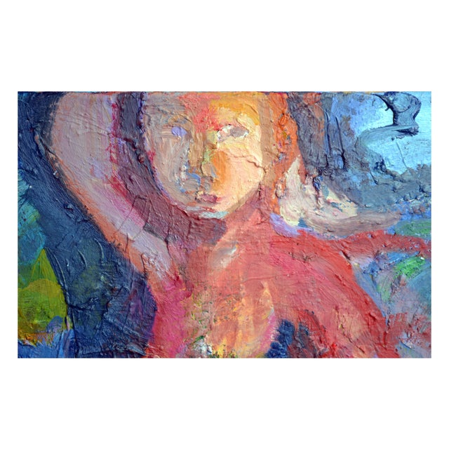 Expressionism Expressionist Figurative Nude Under the Tree in Oil on Board by Kristin Cohen Bucci For Sale - Image 3 of 4