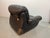 Large Italian Space Age Postmodern Black Leather Lounge Chair with Brass Buttons and Cord Lacing from Busnelli, 1970s For Sale - Image 6 of 14