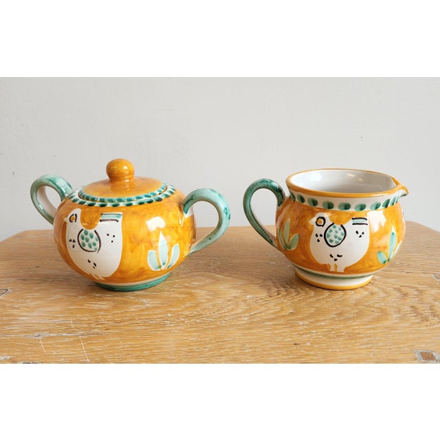 Late 20th Century Solimene Vietri 'Decoro Campagna' Hand Painted Italian Coffee Set- 3 Pieces For Sale In New York - Image 6 of 12