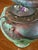 Boho Chic Exquisite Signed "Ryon" Large Studio Art Raku Lidded Vessel With Ceramic Branch-Like Handle With Decorative Jewel Adornment - Vintage For Sale - Image 3 of 12
