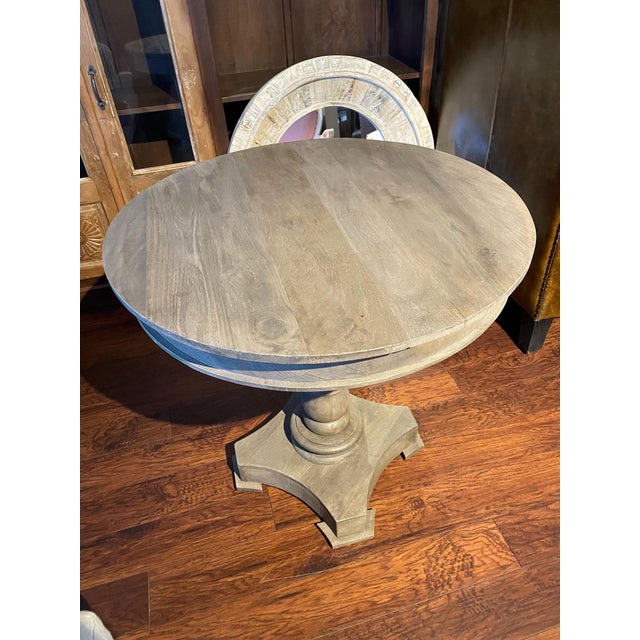 Rustic Rustic Round Parlor Lamp Table For Sale - Image 3 of 3