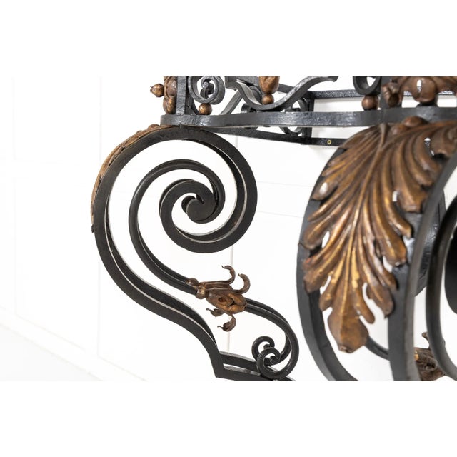 Large 19th Century French Wrought Iron Console For Sale - Image 5 of 10