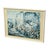 Blue Vintage Coastal Cottage Garden Landscape Print With Ocean View, Framed For Sale - Image 8 of 10