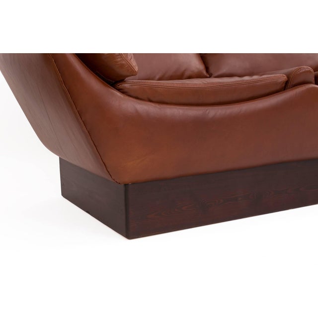 Sculptural Danish Leather & Down Sofa For Sale - Image 4 of 7