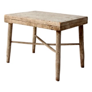 Antique Primitive Painted Wood Farmhouse Stool For Sale