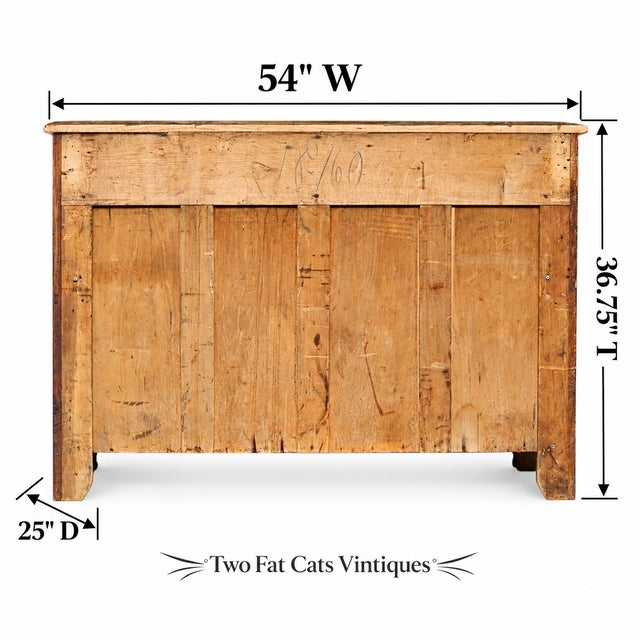 Antique Buffet | American Empire Server | Tiger Oak Sideboard With Carved Lion Paw Feet | Ogee Scroll Drawer | C1890-1915 | 54" Wide For Sale - Image 17 of 18
