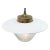 Mid-Century Modern Vintage Brass, White Enamel & Frosted Glass Pendant Lights For Sale - Image 3 of 7