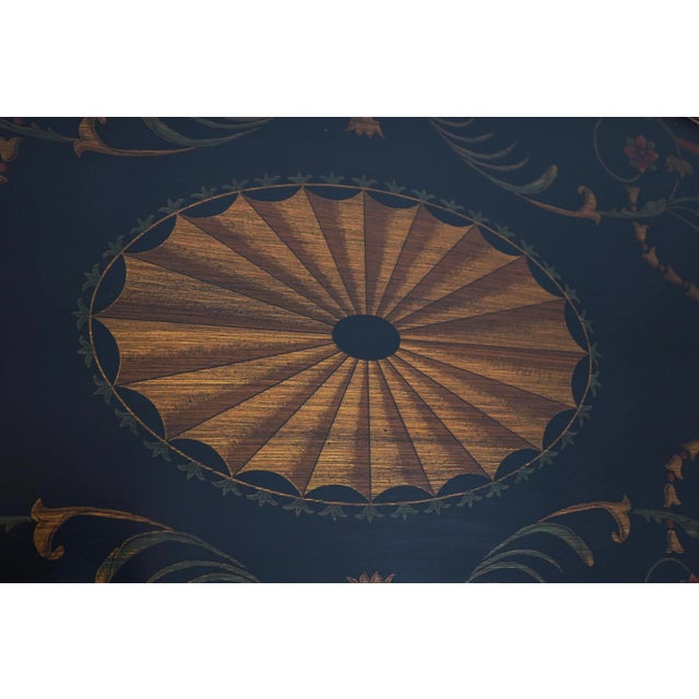 Neoclassical Paint Decorated Coffee Table W. Bamboo Form For Sale - Image 10 of 12