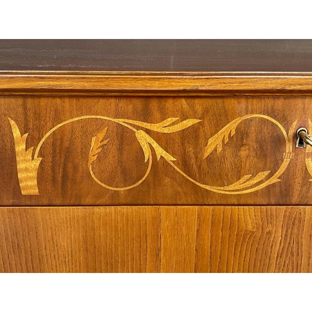 1950s Mid-Century Modern Marquetry Inlaid Birch Chest of Drawers For Sale In San Francisco - Image 6 of 7