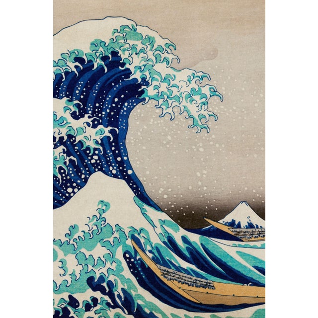 Japanese The Great Wave Off Kanagawa, Vintage Art Print Reproduction, 36" × 24" For Sale - Image 3 of 5