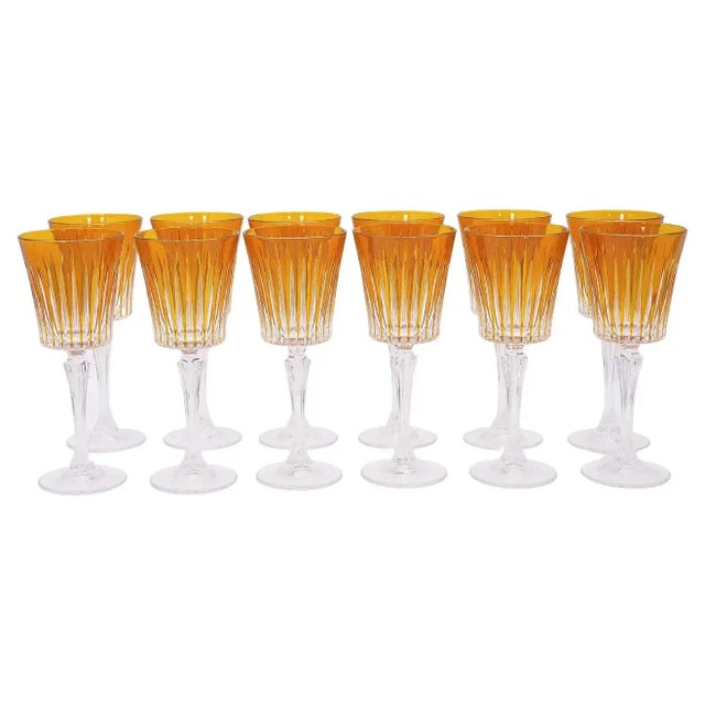 French Cut Crystal Tableware Wine / Water Service For Sale - Image 13 of 13