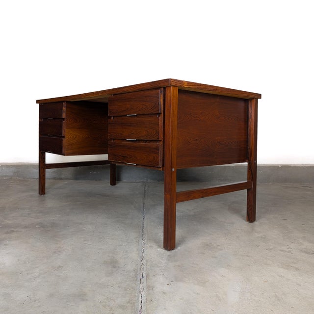 Danish Mid Century Modern Rosewood Desk, C1970s For Sale - Image 4 of 17