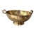 Vintage Hammered Brass Footed Compote Bowl With Handles For Sale