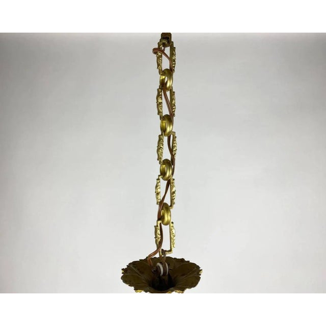 Antique Bronze Lantern Ceiling Light, France, 1920s For Sale - Image 9 of 10