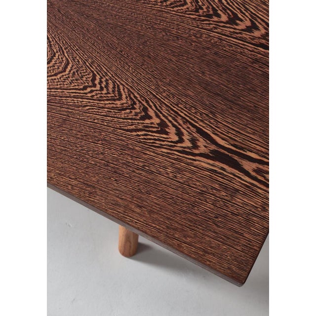 Brown Scandinavian Modern Coffee Table in Wenge & Oak attributed to Hans J. Wegner for Andreas Tuck, 1950s For Sale - Image 8 of 15