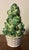 Italian pottery tromp l'oeil faux basket of Brussels sprouts stacked in a pyramid. Naturalistically molded and hand...