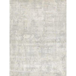 Exquisite Rugs Murano Handmade New Zealand Wool & Bamboo Silk Silver Rug-8'X10' For Sale