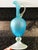 Turquoise and White Sandblasted Glass Carafe, 1970s For Sale - Image 11 of 18