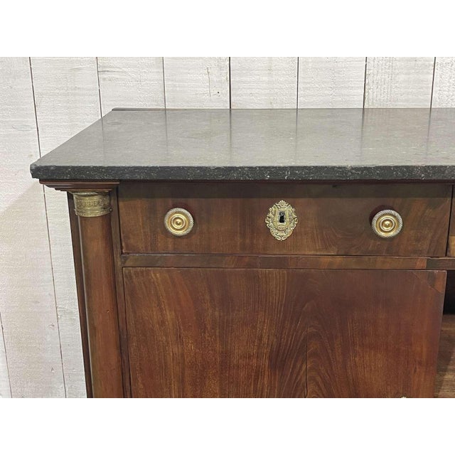 Black Early 19th Century Empire Mahogany Buffet with Black Marble Top For Sale - Image 8 of 18