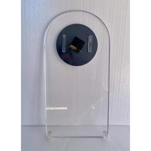 Glass 1970s Mid-Century Modern Lucite Wall Clock For Sale - Image 7 of 9