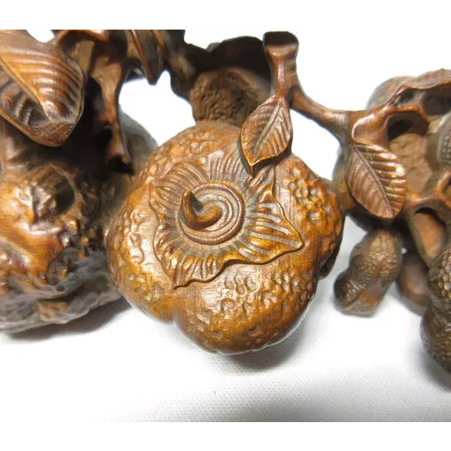 Japanese Shōwa Carved Boxwood Okimono With Cicada For Sale - Image 11 of 11