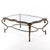 Incredible Vintage Glass Coffee Table with a beautiful Bronze Patina. Flowing Rectangular shape with an inset 5/8 inch...