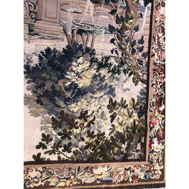 Antique 19th Century Silk & Wool French Tapestry For Sale - Image 12 of 13