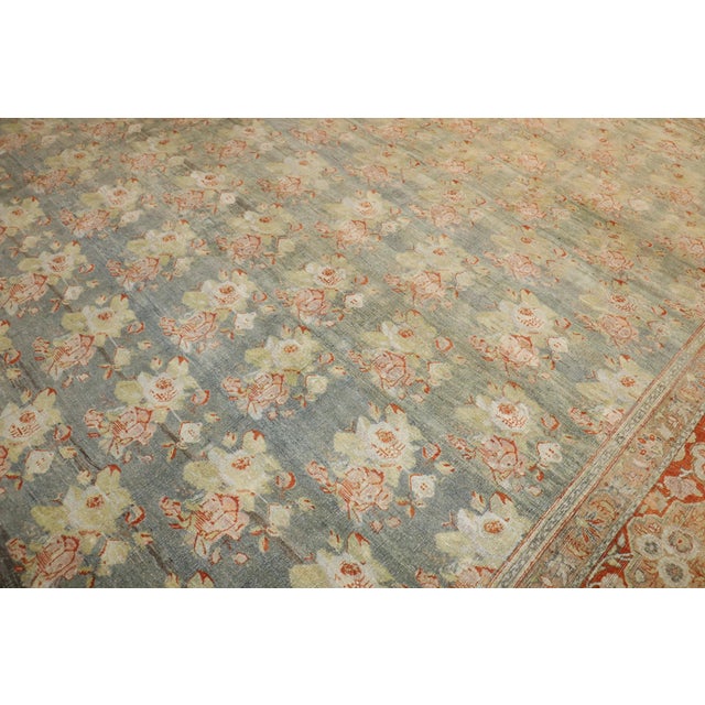 Antique Zabihi Collection Persian Bidjar Floral Rug - 12'5" x 16'7" For Sale - Image 9 of 9