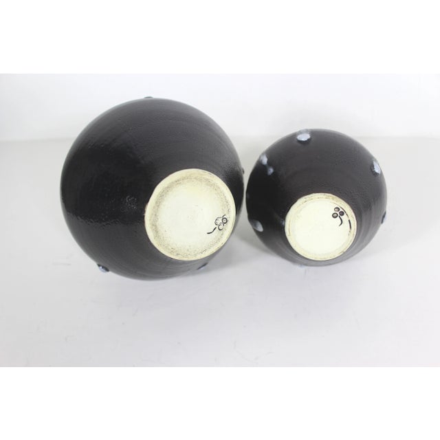 Vintage Studio Art Pottery Vases With Drip Glaze Fat Lava, a Pair For Sale - Image 6 of 11