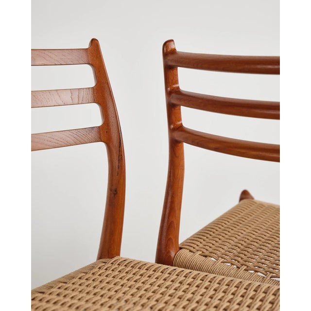 Model 78 Dining Chairs in Teak with Paper Cord Weave by Niels O. Møller for j.l. Møllers, Denmark, 1960s, Set of 6 For Sale - Image 14 of 18