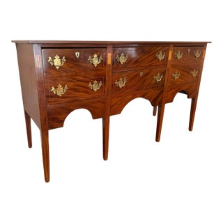 Early 20th Century Federal Revival Flame Mahogany Sideboard With Inlay For Sale
