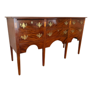 Early 20th Century Federal Revival Flame Mahogany Sideboard With Inlay