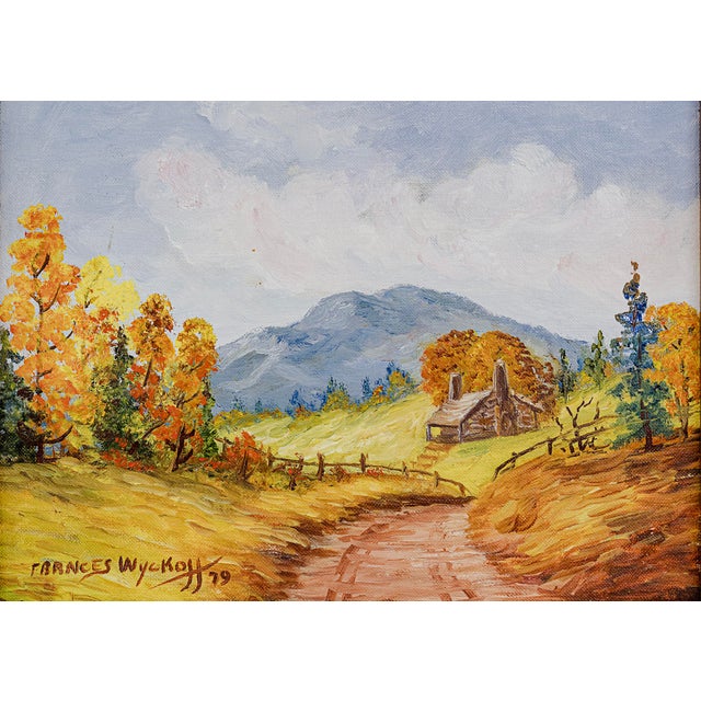 American Vintage Oil Painting Landscape by Frances Wyckoff For Sale - Image 3 of 5