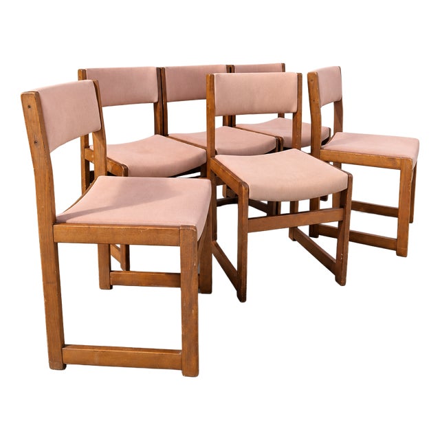 Modernist Cubic Dining Chairs, 1970s, Set of 6 For Sale