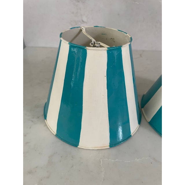 Pair of Painted Tole Clip on Shades For Sale - Image 4 of 5