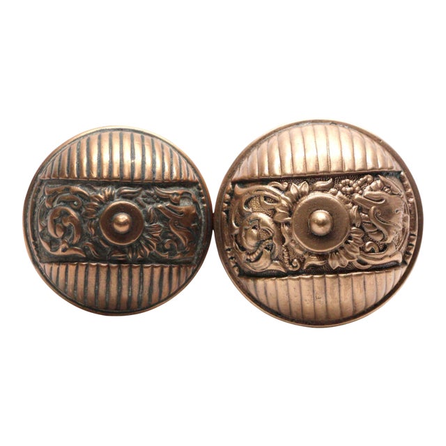Antique Italian Renaissance Bronze Columbian Entry Door Knobs For Sale
