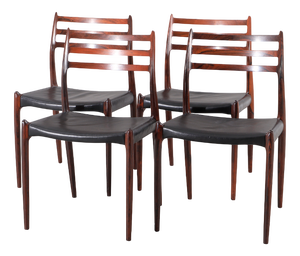 Model 78 Dining Chairs by Niels Otto Møller for J.L. Møller Mobelfabrik, Denmark, 1950s, Set of 4