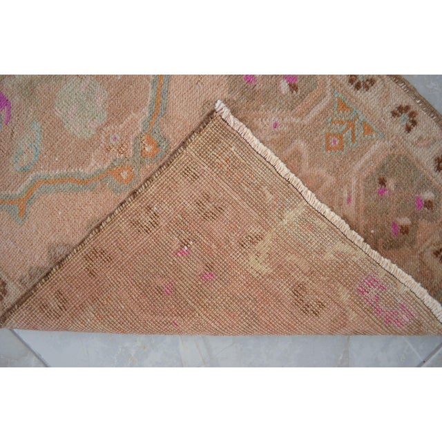 1970s Turkish Hand Made Small Rug Doormat Enrtyway Decor - 1'10" X 3'10" For Sale - Image 10 of 11