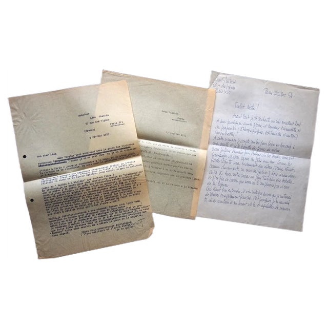 Léon Gischia, Correspondence by L. Gischia To N. Jacometti, 1954-1955 For Sale