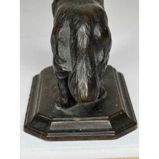 Scottish Art Deco Bronze Newfoundland Dog With Historic Inscription For Sale - Image 4 of 12