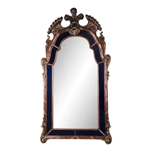 Vintage Mirror With Blue Glass Panels, Circa 1920