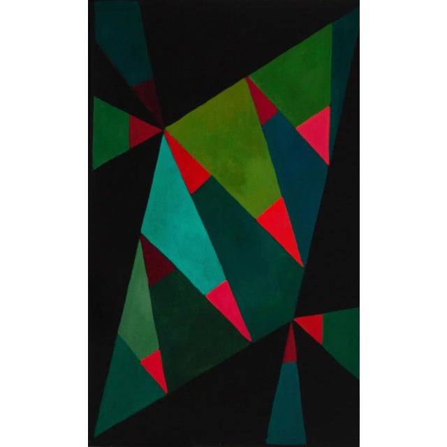 "Shields on Black #1” Abstract Oil Painting, by Mary Alice Copp, 5 Panels For Sale In Monterey, CA - Image 6 of 6