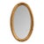 French-Style Oval Wall Mirror – Ornate Gold Leaf Frame With Floral Center Ornament For Sale